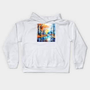Autumn in the city park Kids Hoodie